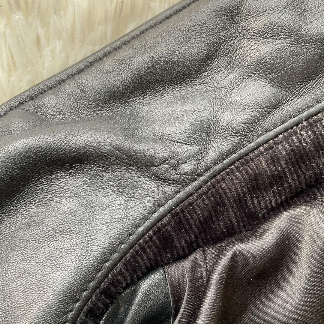 人気✨BEAMS シープスキン　レザージャケット　カーコート　本革　ブラック　M