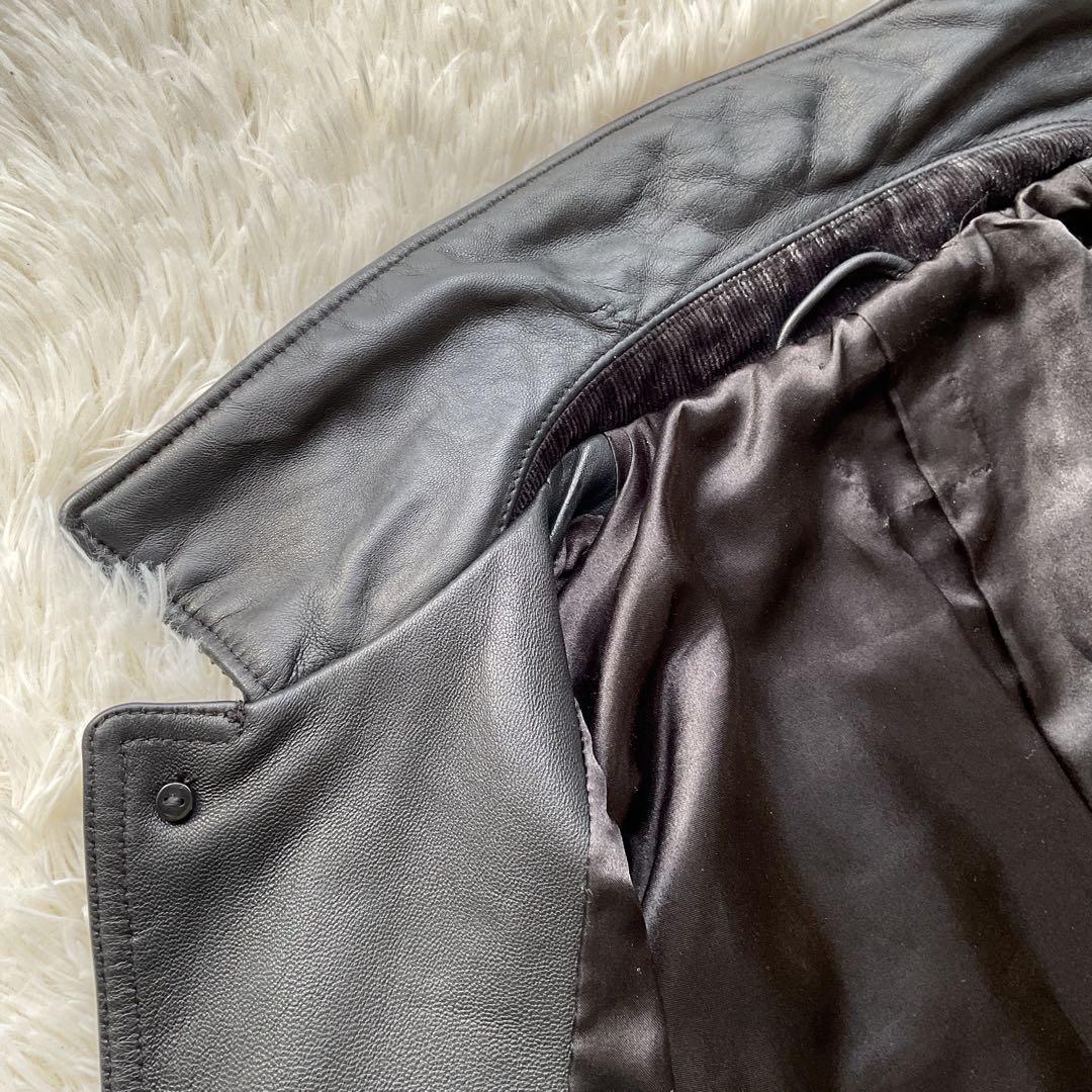 人気✨BEAMS シープスキン　レザージャケット　カーコート　本革　ブラック　M