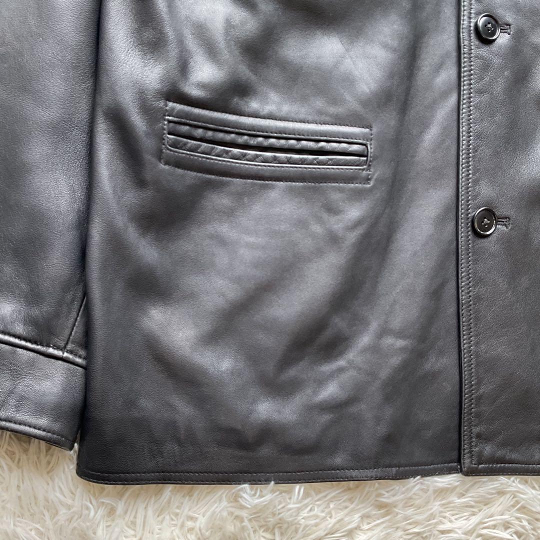 人気✨BEAMS シープスキン　レザージャケット　カーコート　本革　ブラック　M