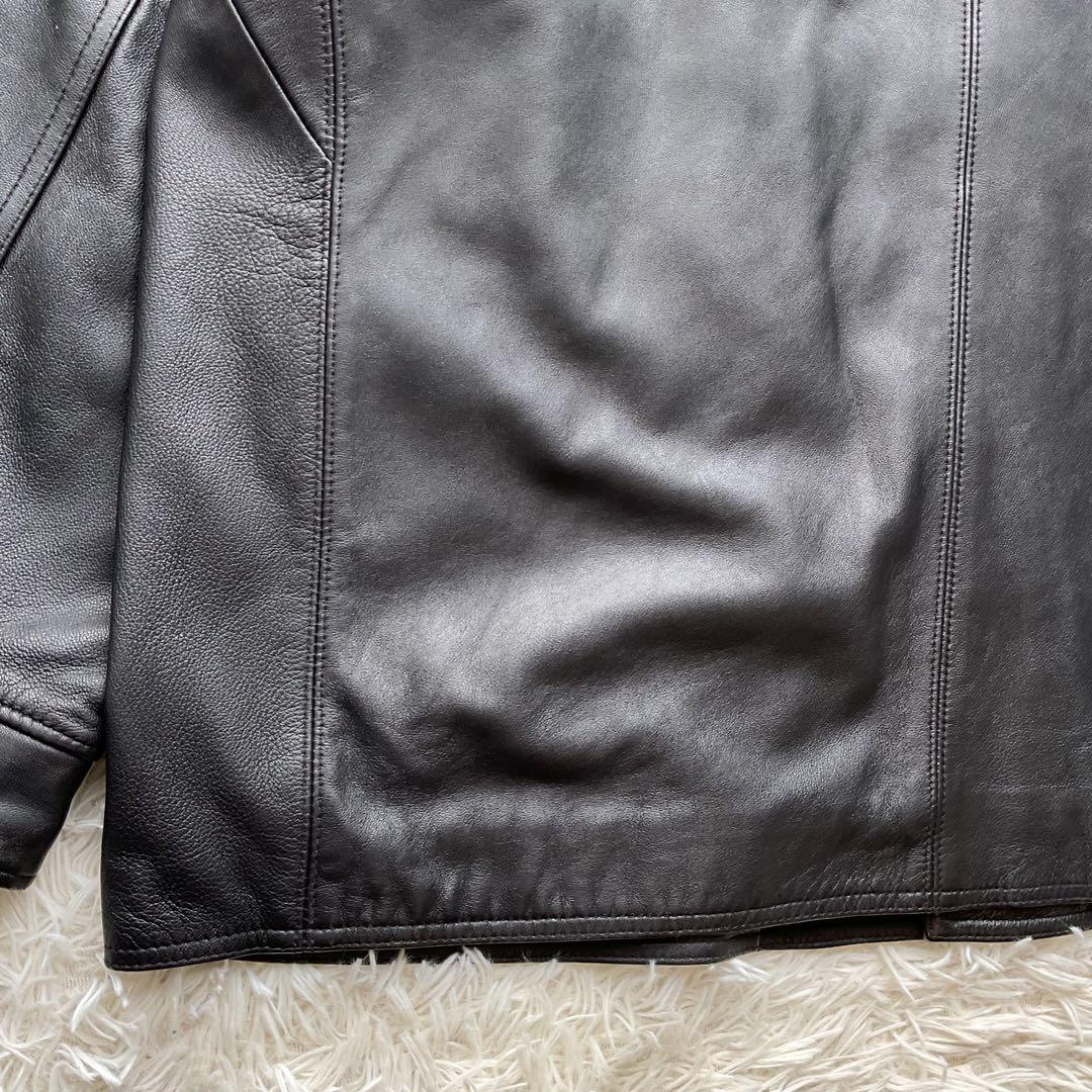 人気✨BEAMS シープスキン　レザージャケット　カーコート　本革　ブラック　M
