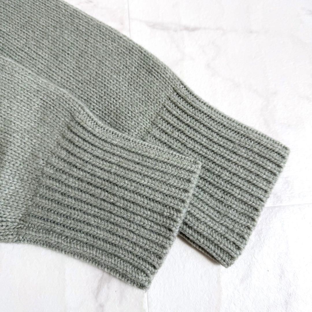 美品＊ギャルリーヴィー ファインウールクルーネックプルオーバー S グリーン