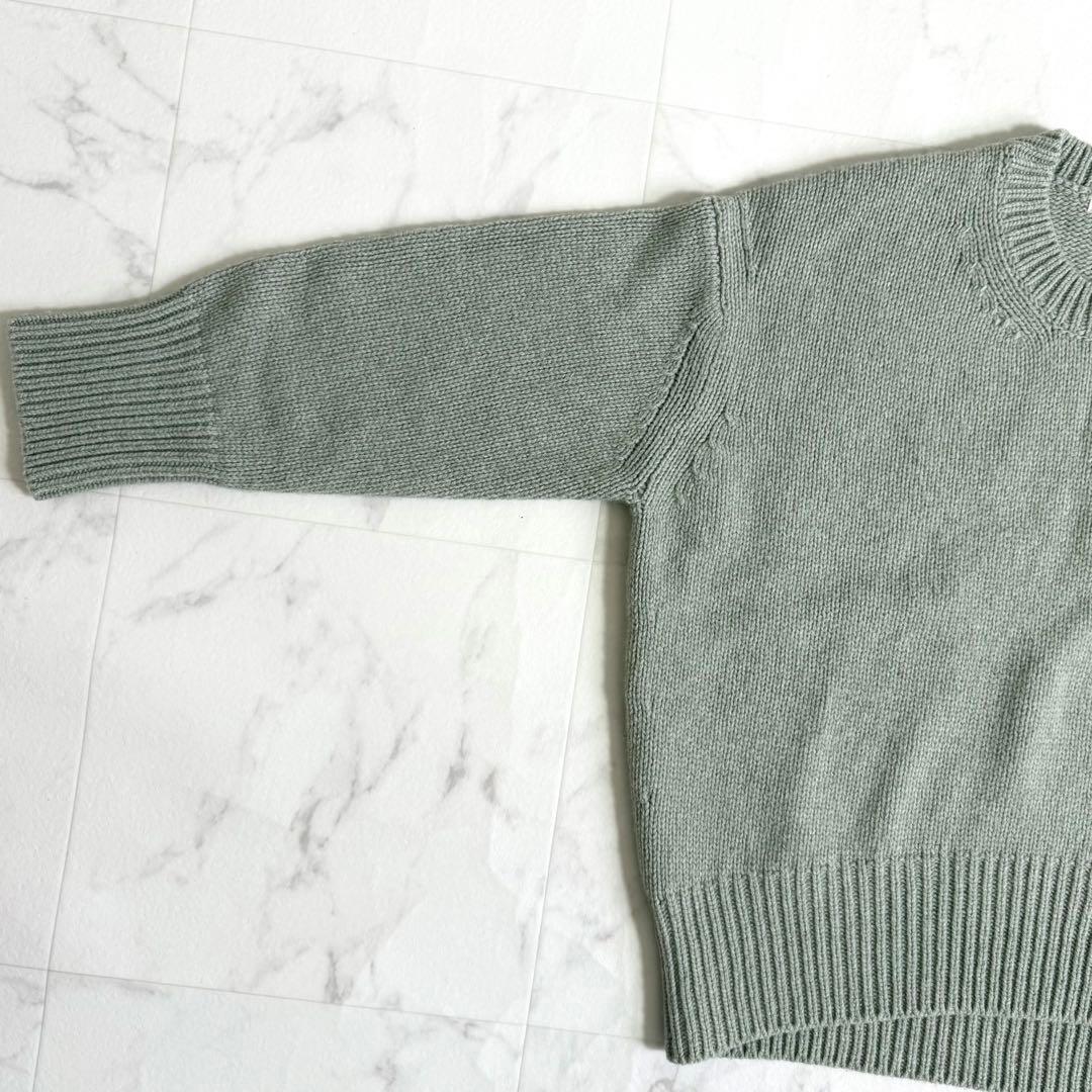 美品＊ギャルリーヴィー ファインウールクルーネックプルオーバー S グリーン