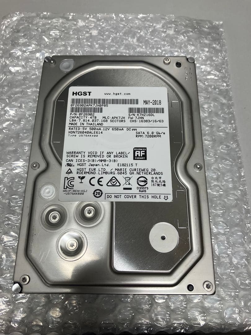 3.5 HDD 4TB 2本セット※管理番号98•99