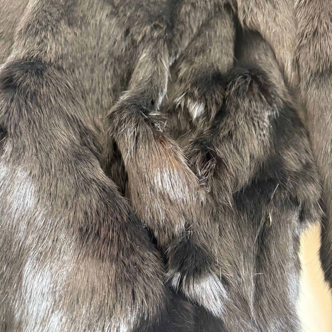 【本毛皮】希少なメンズ毛皮コート サイズ XLダブル 黒 リアルファー