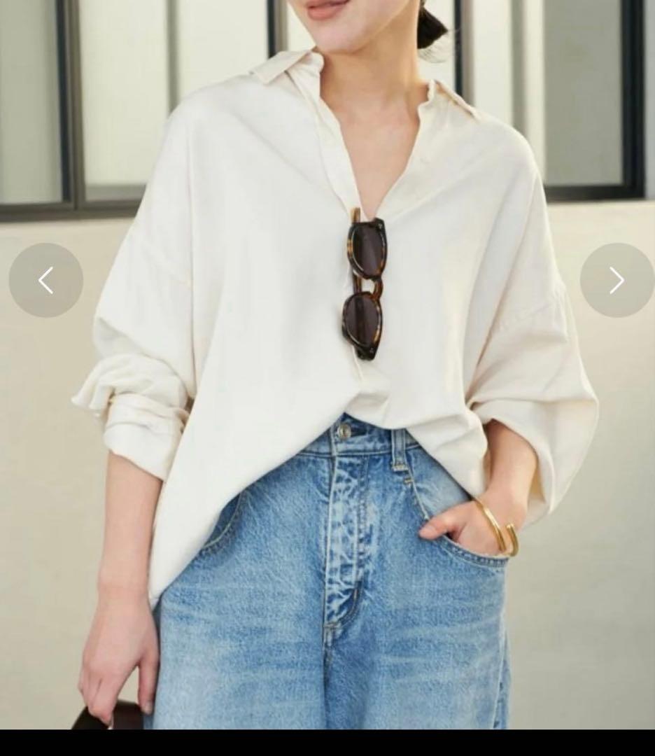 タグあり　美品　プラージュ drapeシャツ　ナチュラル