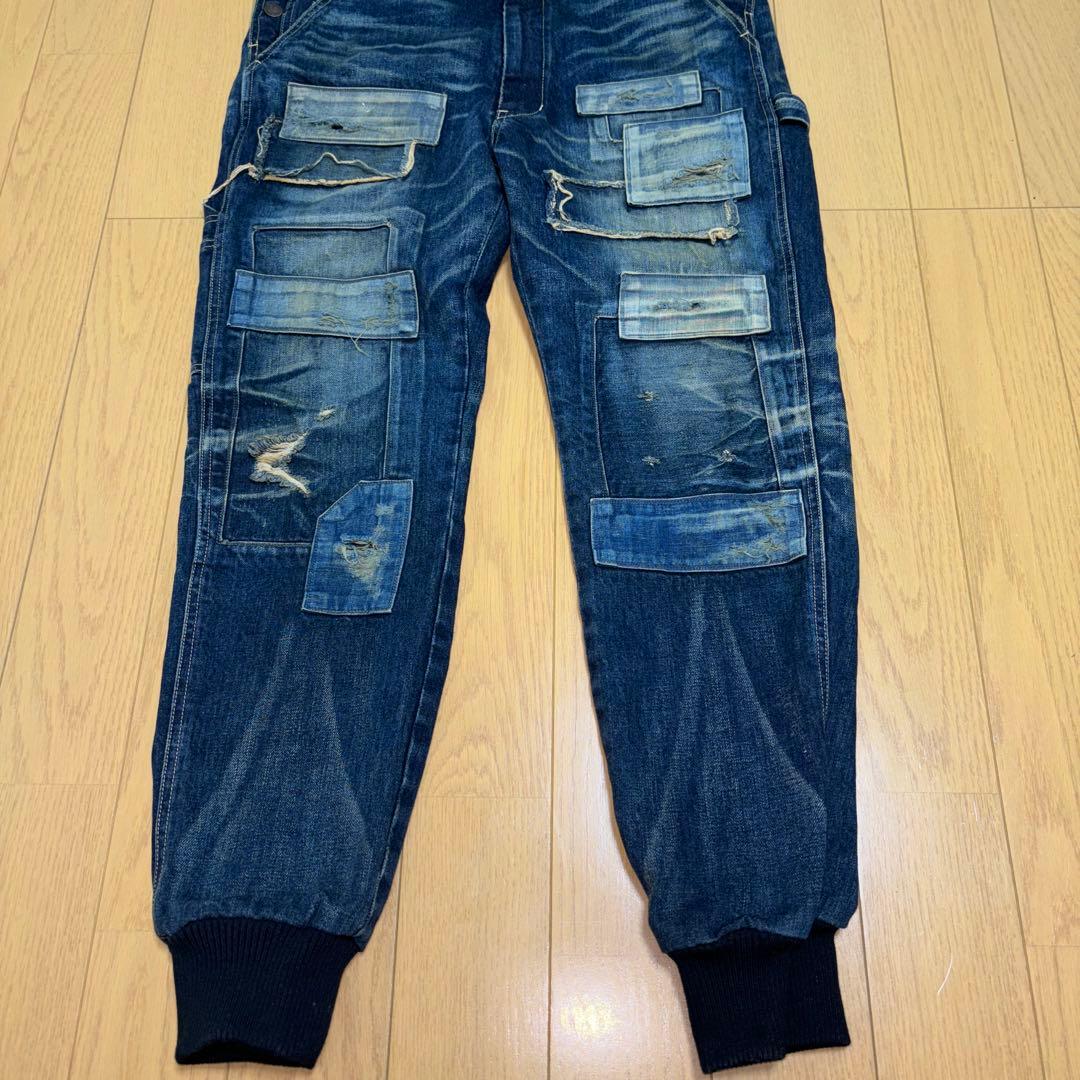 美品 glamb グラム アンプラグド デニム オーバーオール size1