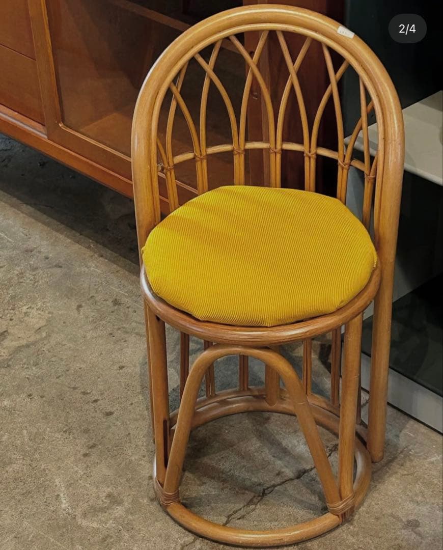 イエロークッションラタンチェア【monoroom町田】