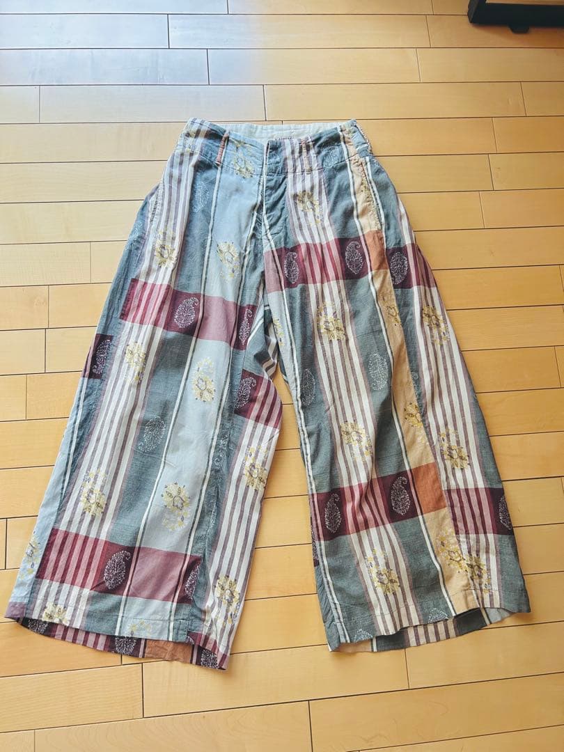 Kapital キャピタル　マドラスチェック　ワイドパンツ