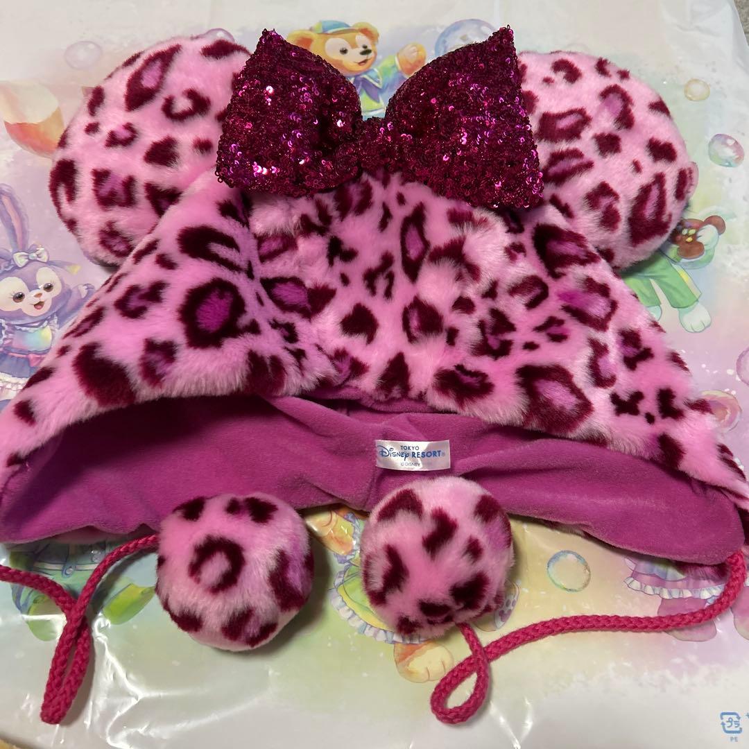 ディズニーミニーヒョウ柄ファンキャップ
