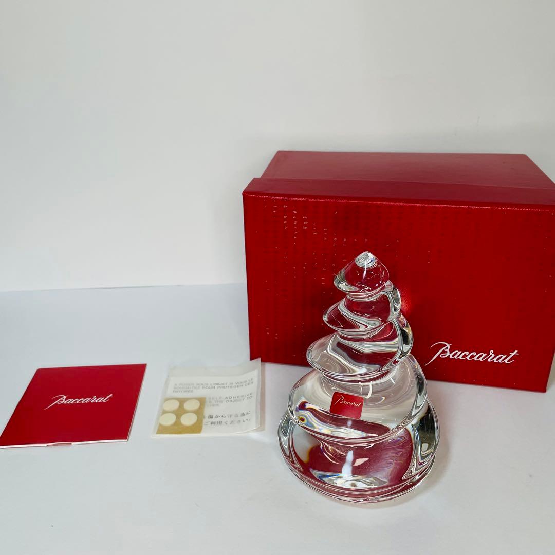 【美品】Baccarat バカラ クリスマスツリー オーナメント オブジェ 置物