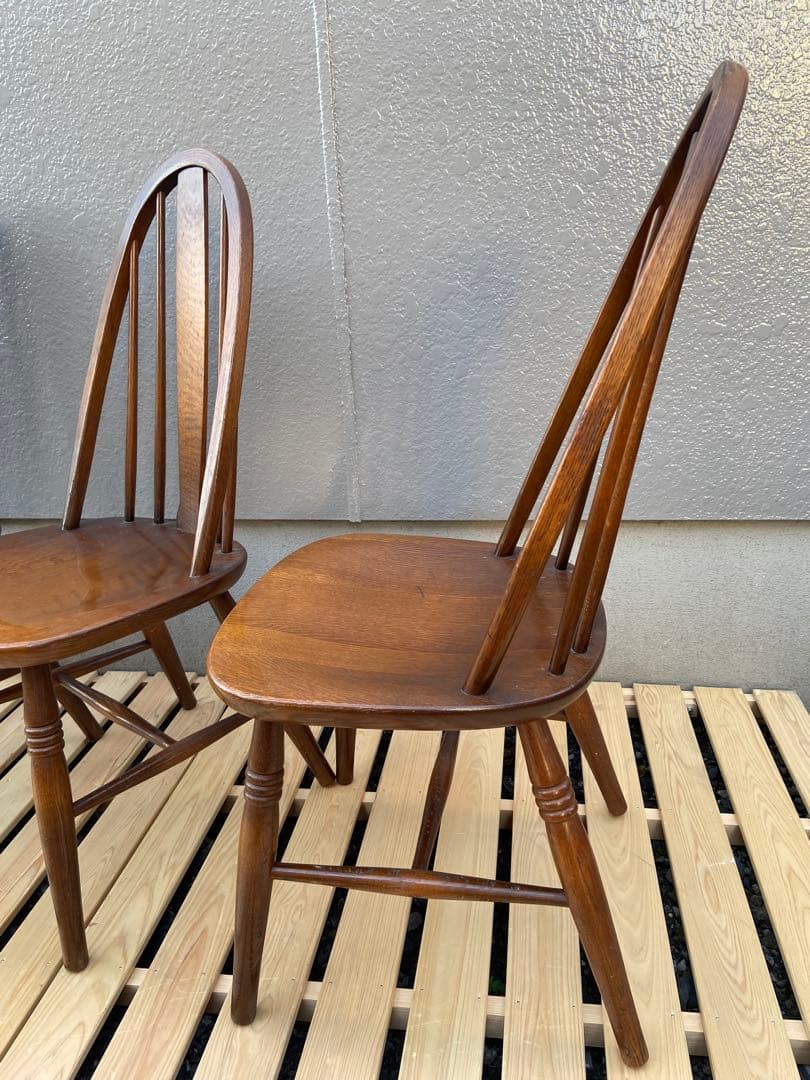 【3脚所持】②飛騨産業 ダイニングチェア ボウバック ヴィンテージ