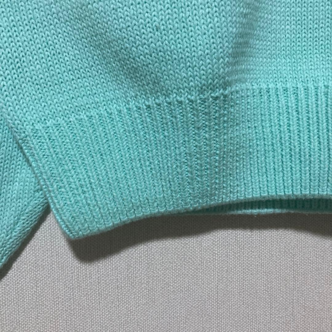 希少 80s エディーバウアー 黒タグ コットンニット XL ティファニーブルー