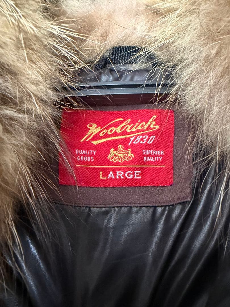 【最終お値下げ】Woolrich ファー付き ブラックダウンジャケット L