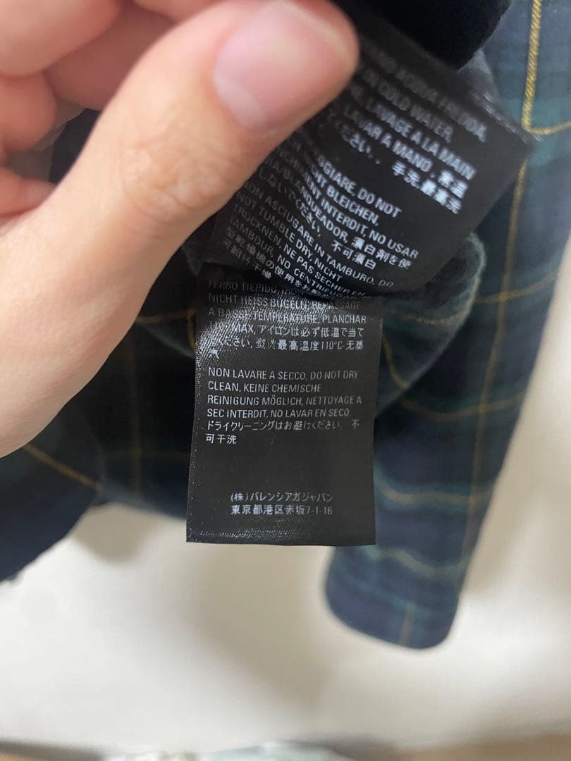 正規品　balenciaga オーバーサイズチェックシャツ　19ss バックロゴ