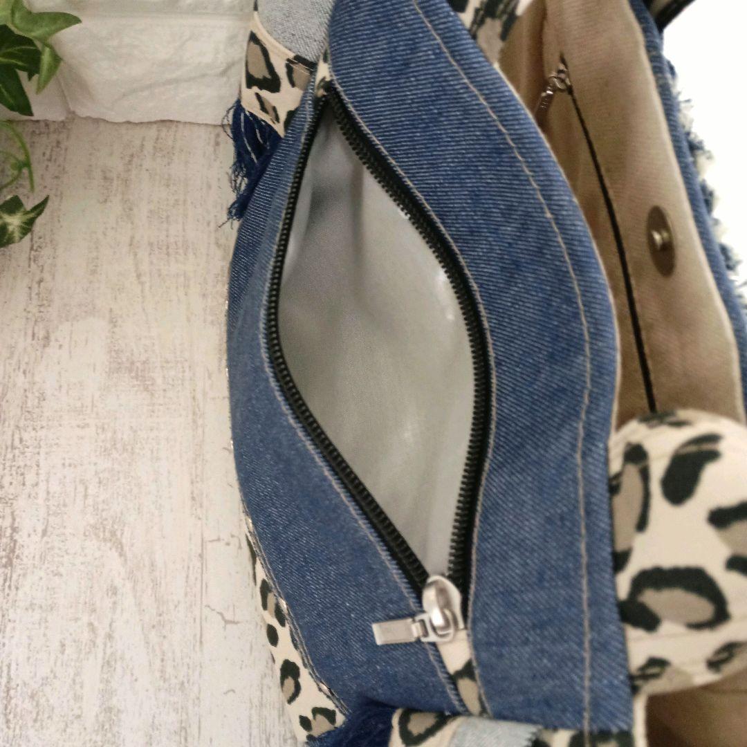 リメイクデニム★サイドフリンジトートバッグ