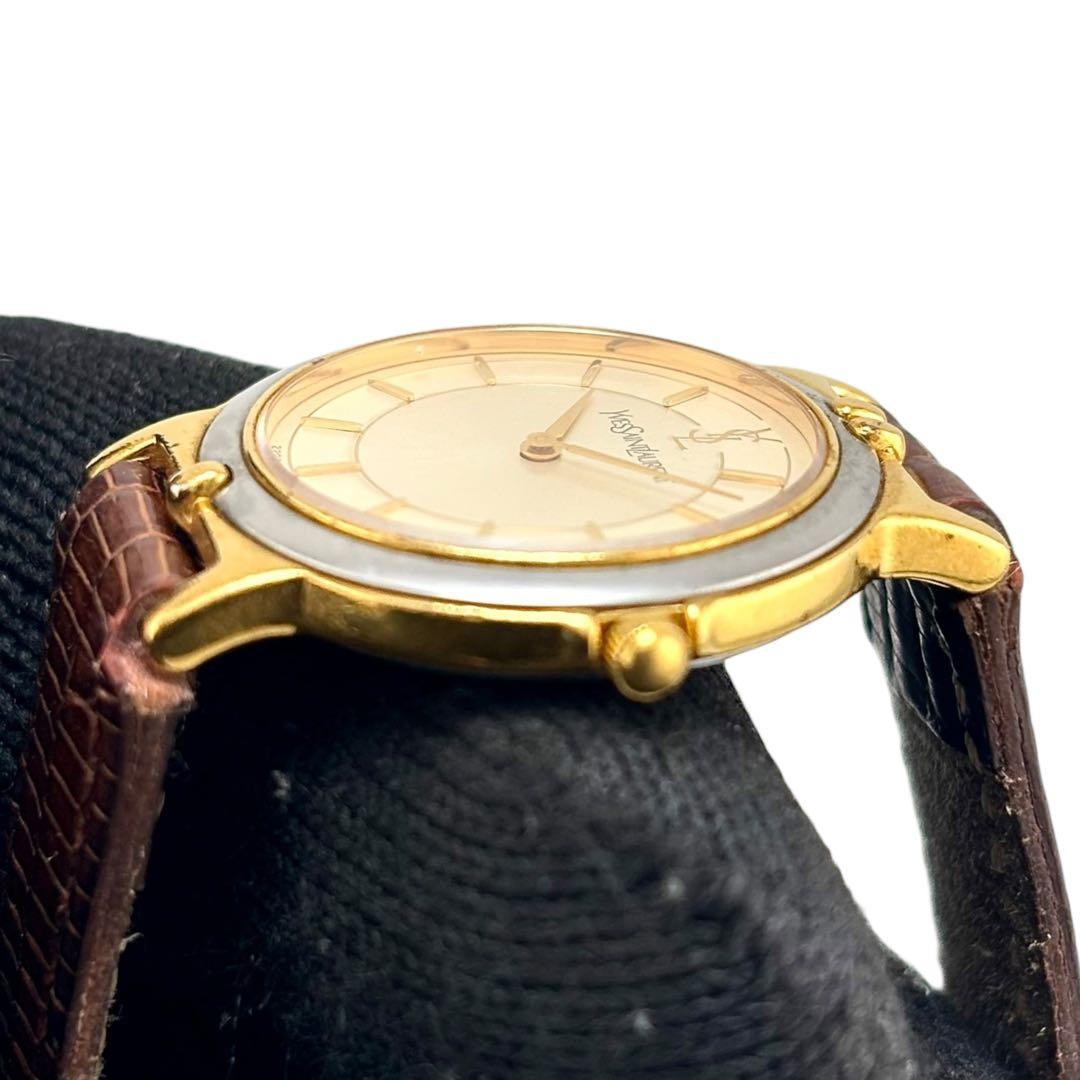 【稼働】 サンローラン 腕時計 2200-228481 レディース 白文字盤