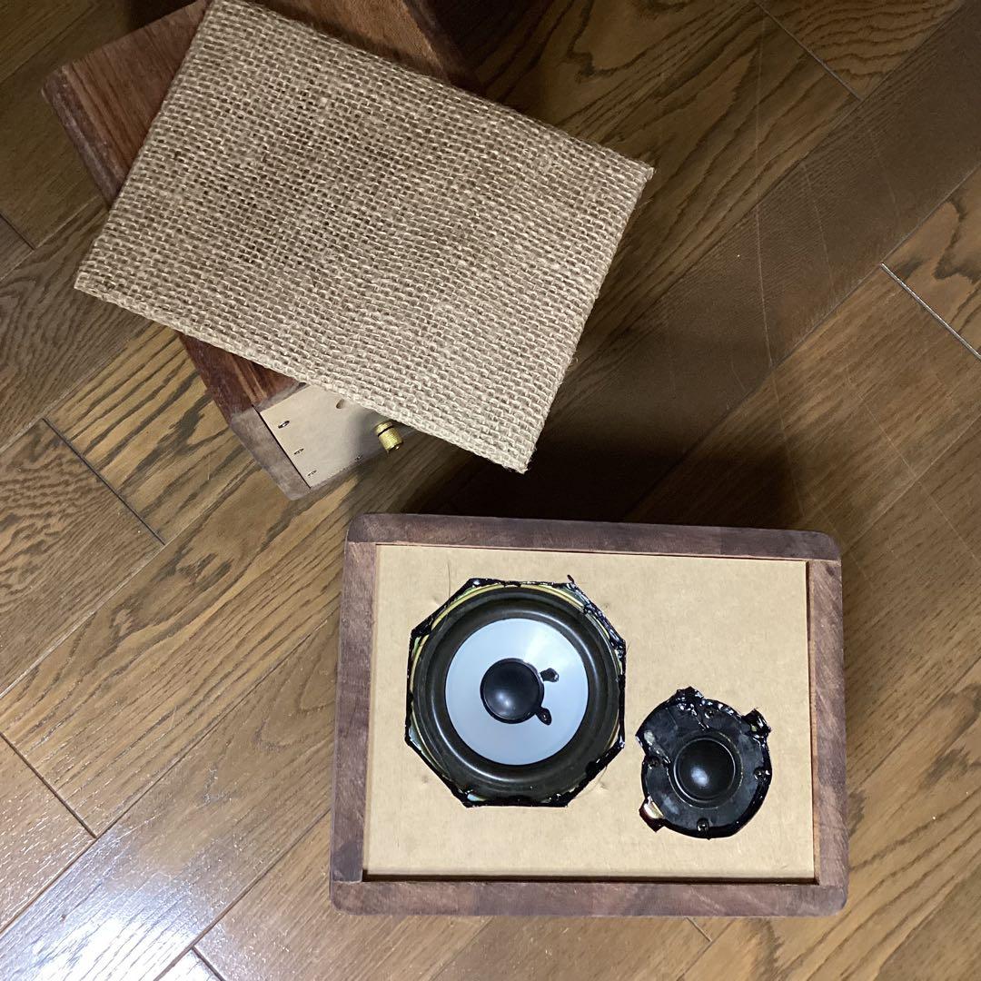 ビンテージ風自作スピーカー　10㎝2wayオイル仕上げで香しき世界