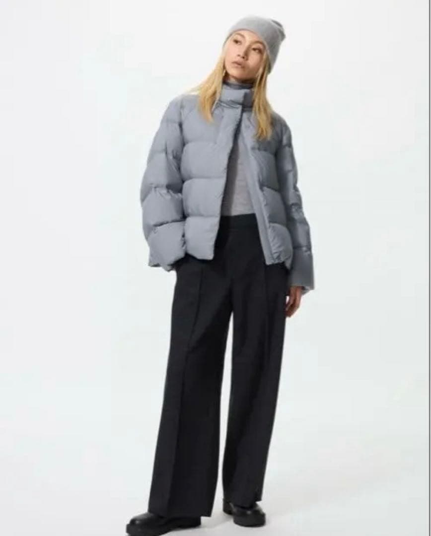 【新品未使用タグ付き】UNIQLO パウダーソフトダウンジャケット　ブルー　L