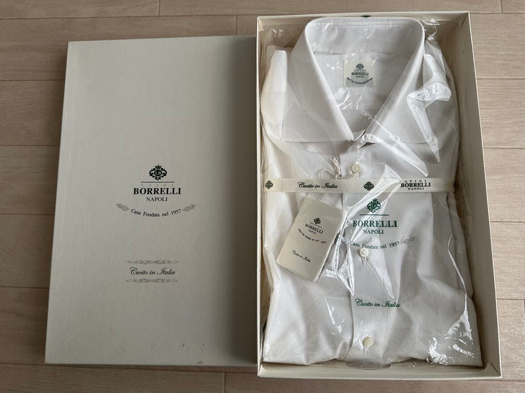 ルイジボレリ LUIGI BORRELLI セミワイドカラーシャツLUCIANO