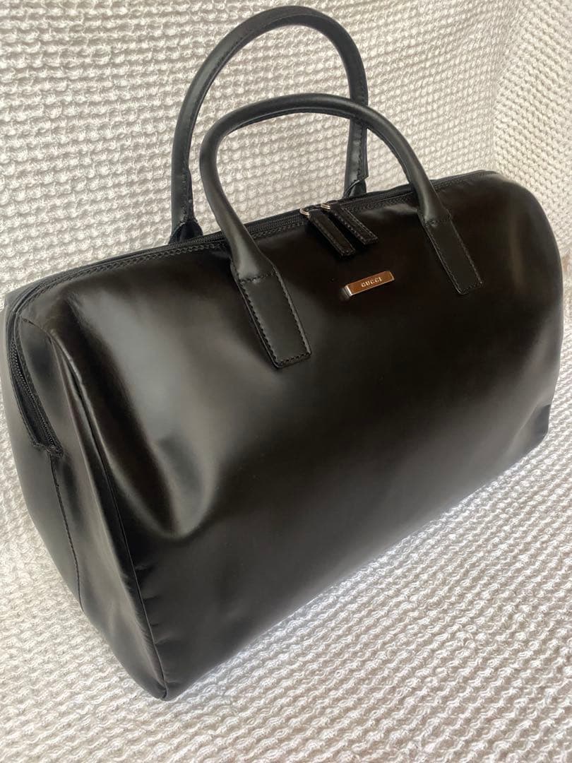 GUCCIボストンバッグ レザー/BLK/無地