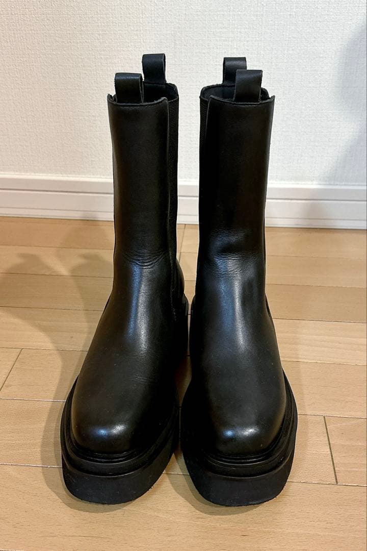 UNITED ARROWS ハーフサイドゴアブーツ 36 黒 美品 レザー