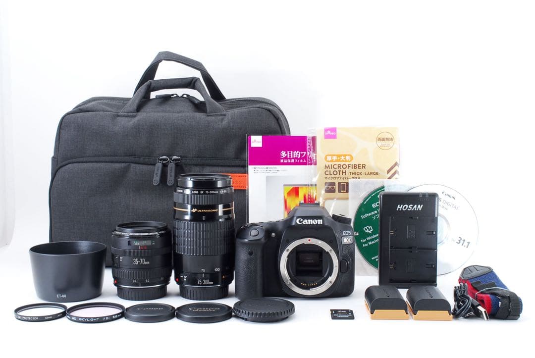 デジタル一眼レフカメラ　Canon EOS 80D標準&望遠ダブルレンズセット