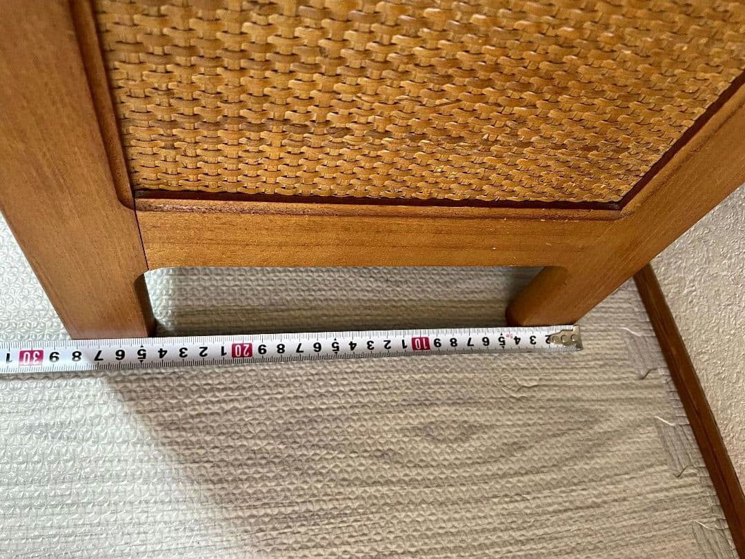 オールドカリモク　ラタン　電話台　FAX台　キャビネット