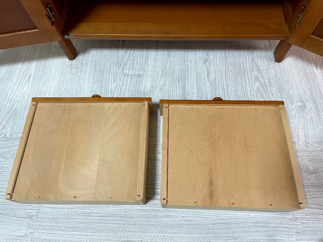 オールドカリモク　ラタン　電話台　FAX台　キャビネット