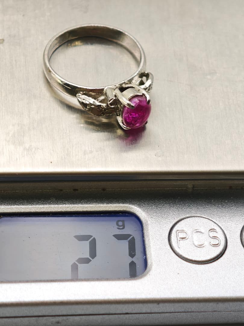 K18 天然ピンクストーン リング 約2.7g ヴィンテージ