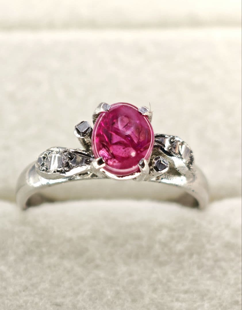 K18 天然ピンクストーン リング 約2.7g ヴィンテージ