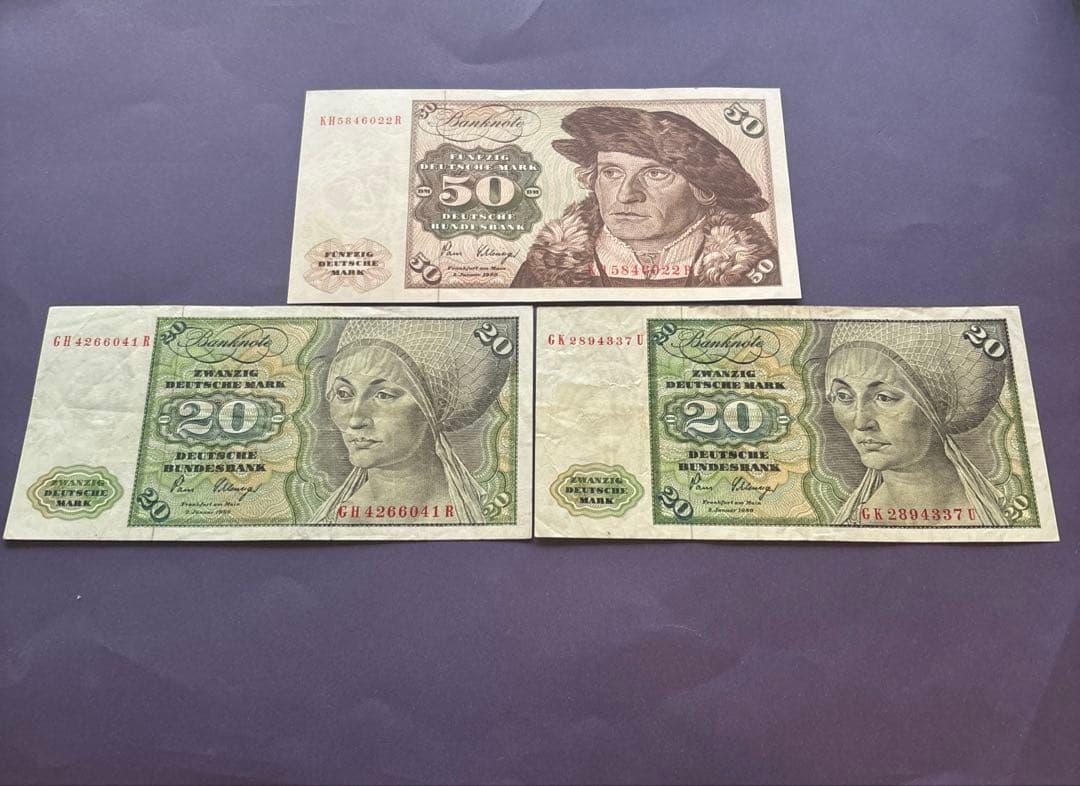 旧ドイツ連邦共和国 旧紙幣ドイツマルク 8枚セット