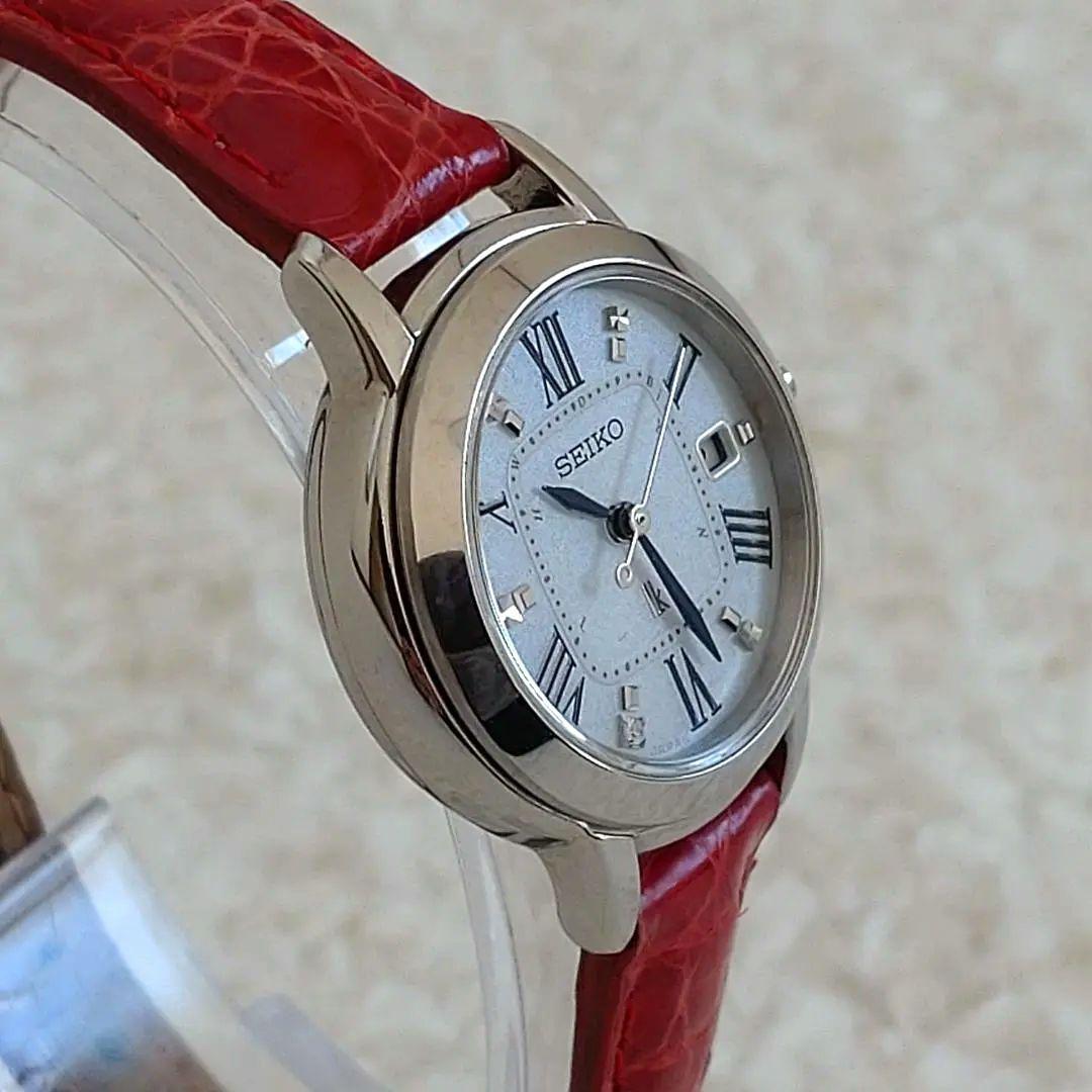 稼働 SEIKO ルキア レディース 腕時計 電波ソーラー 1Pダイヤ チタン