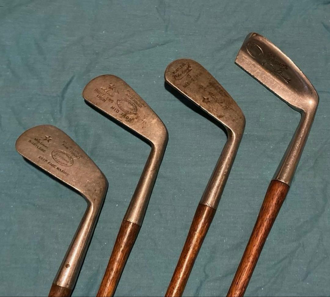 アンティーク　ゴルフクラブ　GIBSON SUPERSTAR ヒッコリー　4本
