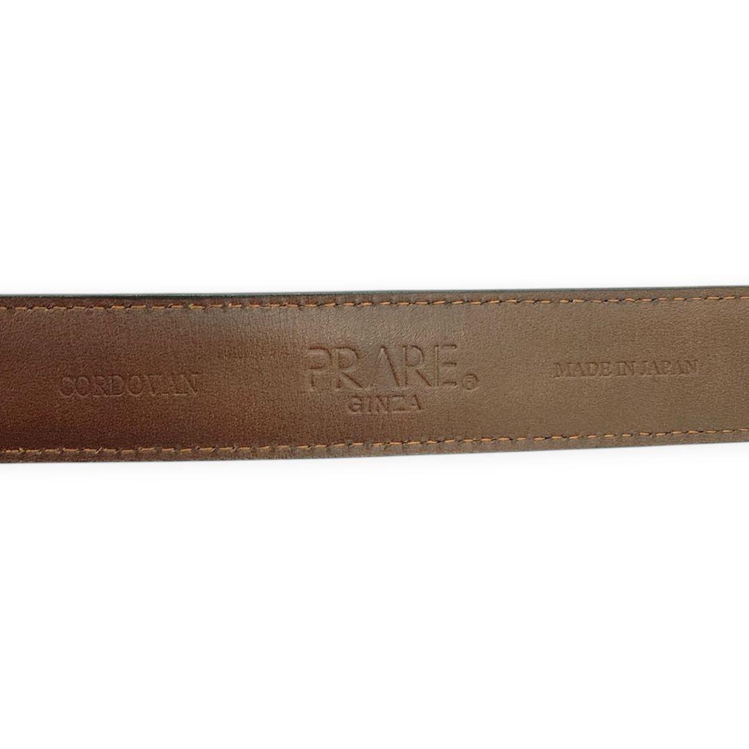 【極美品】PRARE GINZA プレリー銀座 コードバン ビジネスベルト 黒
