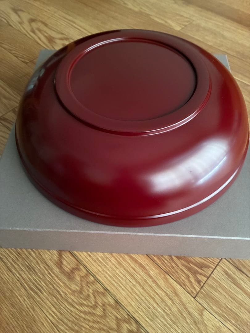 越前塗　木乾　こね鉢　銀朱