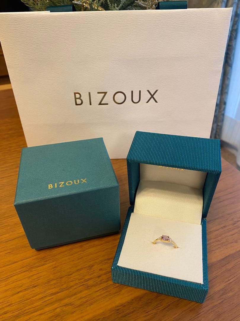 美品⭐︎BIZOUX ビズー K18YG シャンパンガーネット フラヴィリング