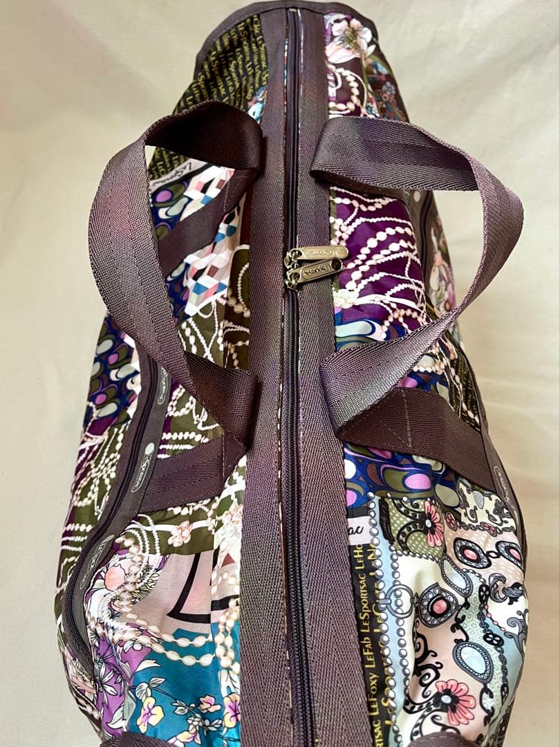 レスポートサック　HERITAGE SCARFAS柄　ラージボストンバッグ　美品