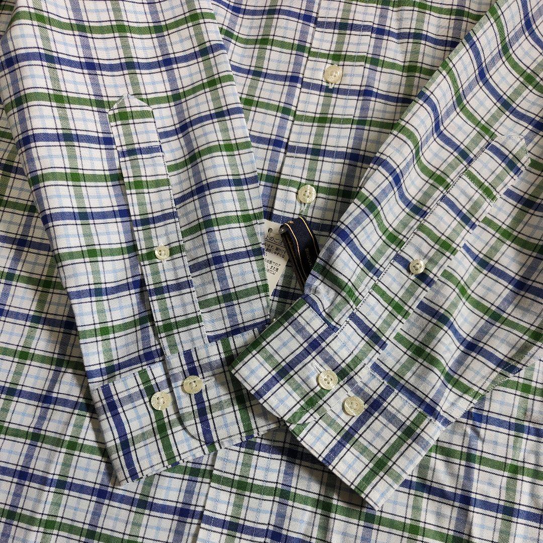 【BrooksBrothers】未使用品 B.Dチェックシャツ ロゴ刺繍