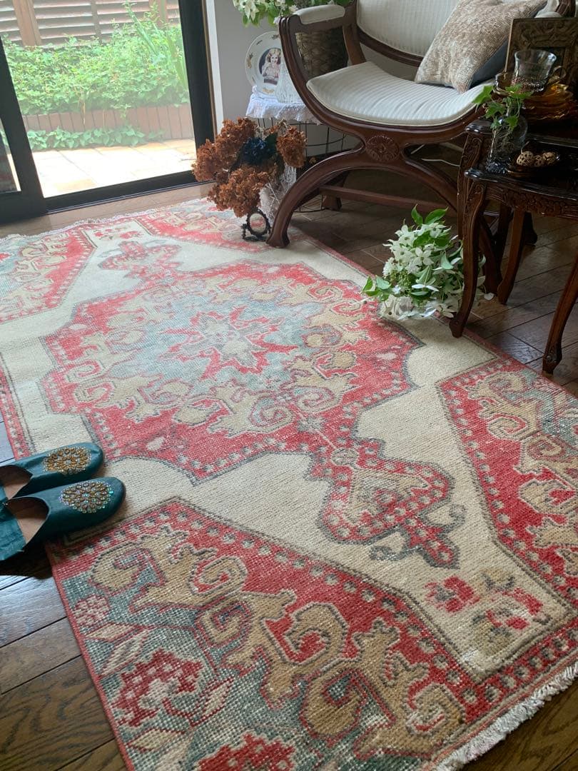 リリー　プロフ必読^ - ^様　アヴァノスラグ　トルコヴィンテージラグ