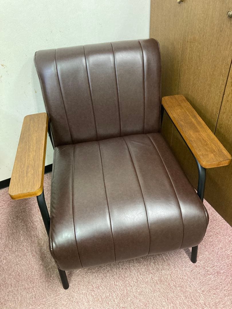 傷・汚れに強い合成皮革 1人用ソファ (Nシールド ステイン2KD DBR)