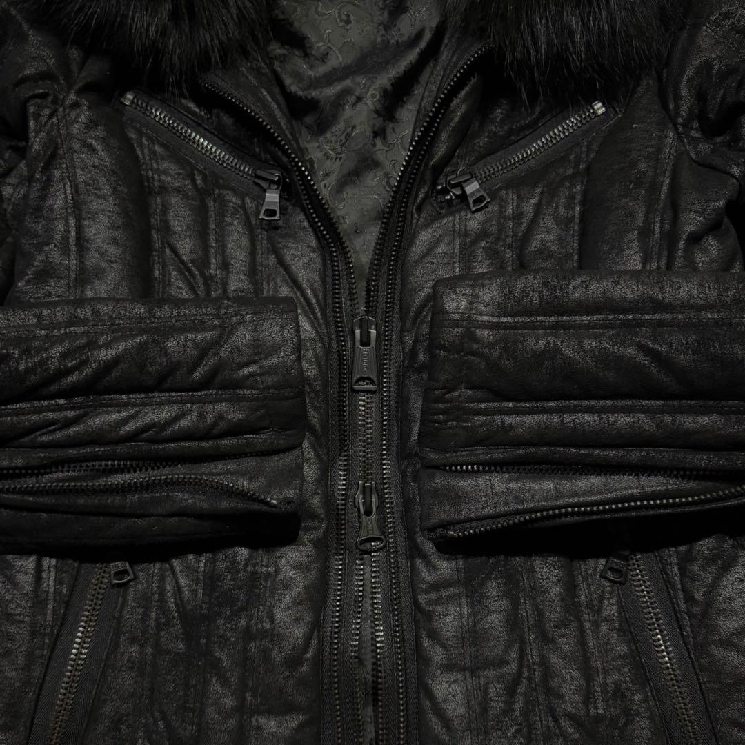 FUGA 2層ジップ coated fur jacket V系 y2k