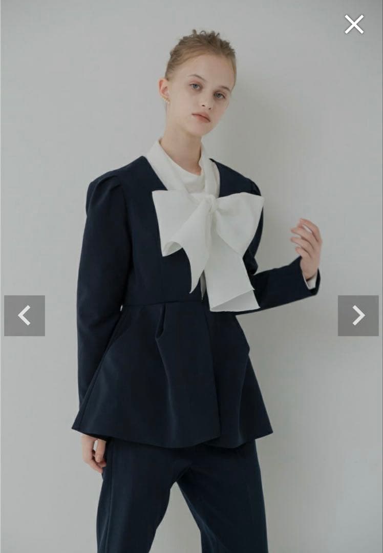 【メゾンドドルチェ】classy ribbon blouse/white