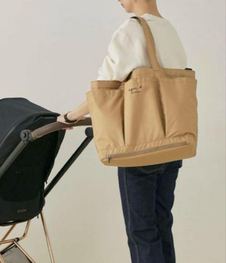 【極美品】agnès b. ✖️ アダムエロペ 別注マザーズバッグ ベージュ