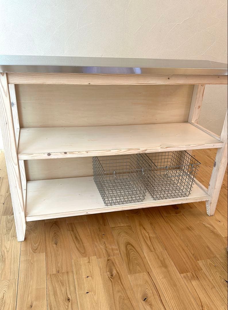 ニトリ ワークテーブル(シナモ12045WH ステン) ステンレス製カウンター