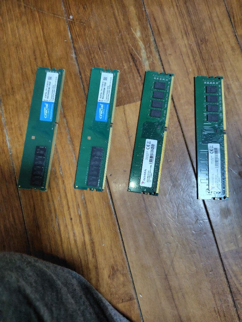 CRUCIAL ADATA DDR4 16GB 2666MHz メモリ 4枚