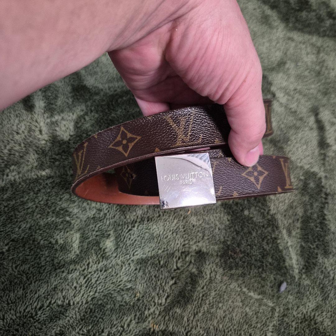 LOUIS VUITTON モノグラムレザーベルト　ユーズド　全長約100cm