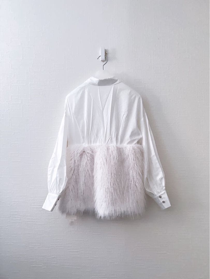 トップス Acka. fur docking shirt