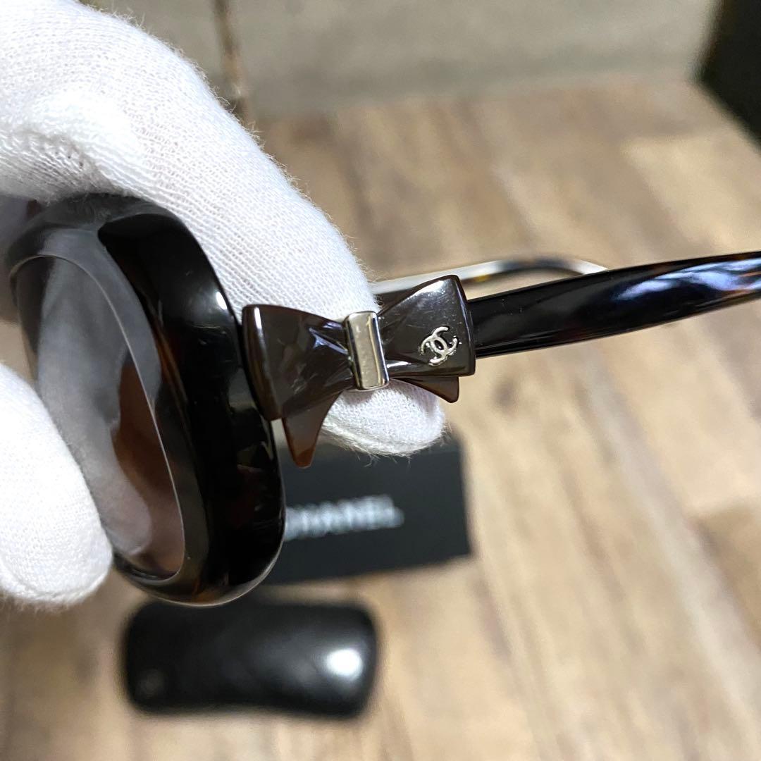 正規品☆シャネル ココマーク サングラス ブラウン べっ甲 リボン ヴィンテージ