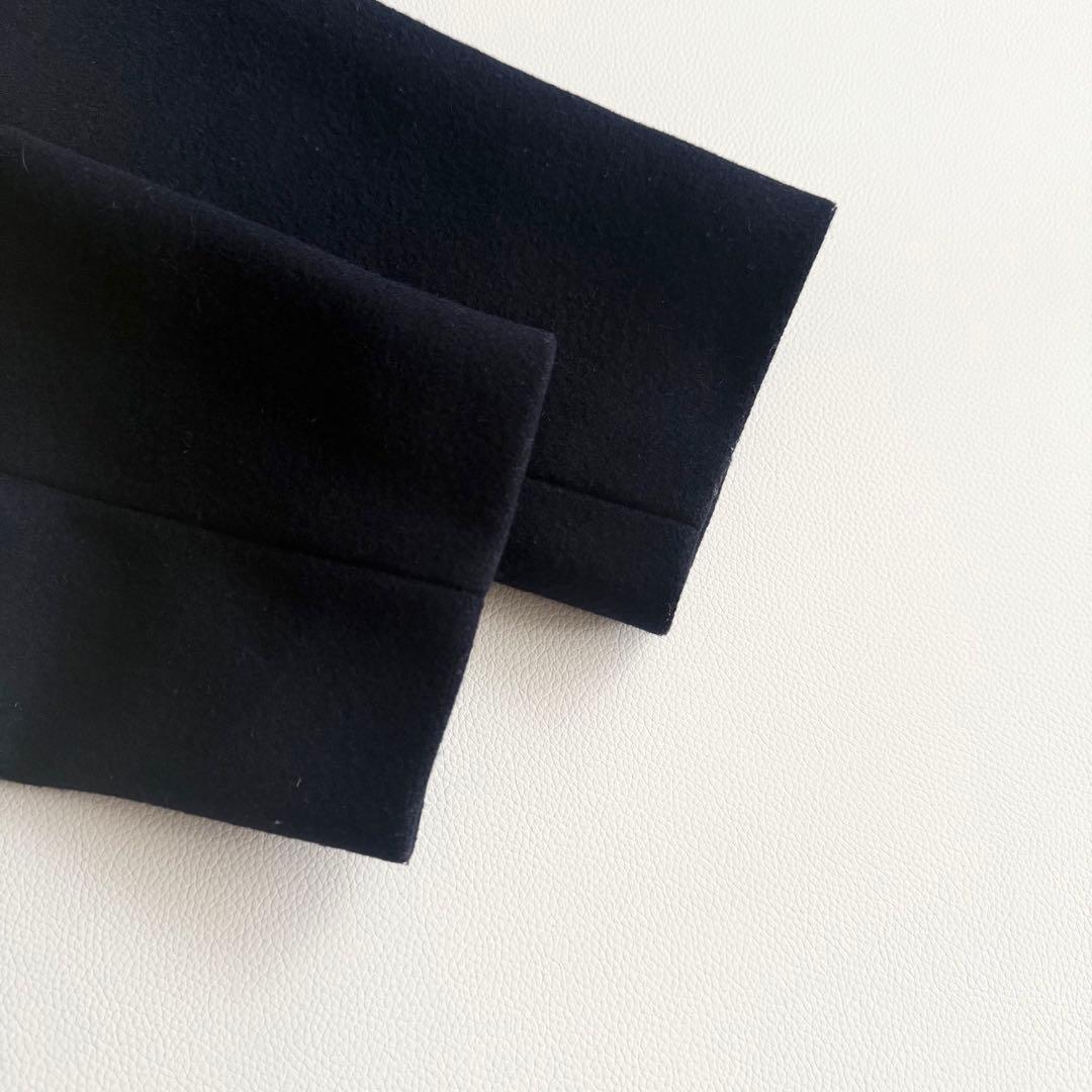 【エンフォルド】チェスターコート ロング 38 日本製 ネイビー 変形デザイン