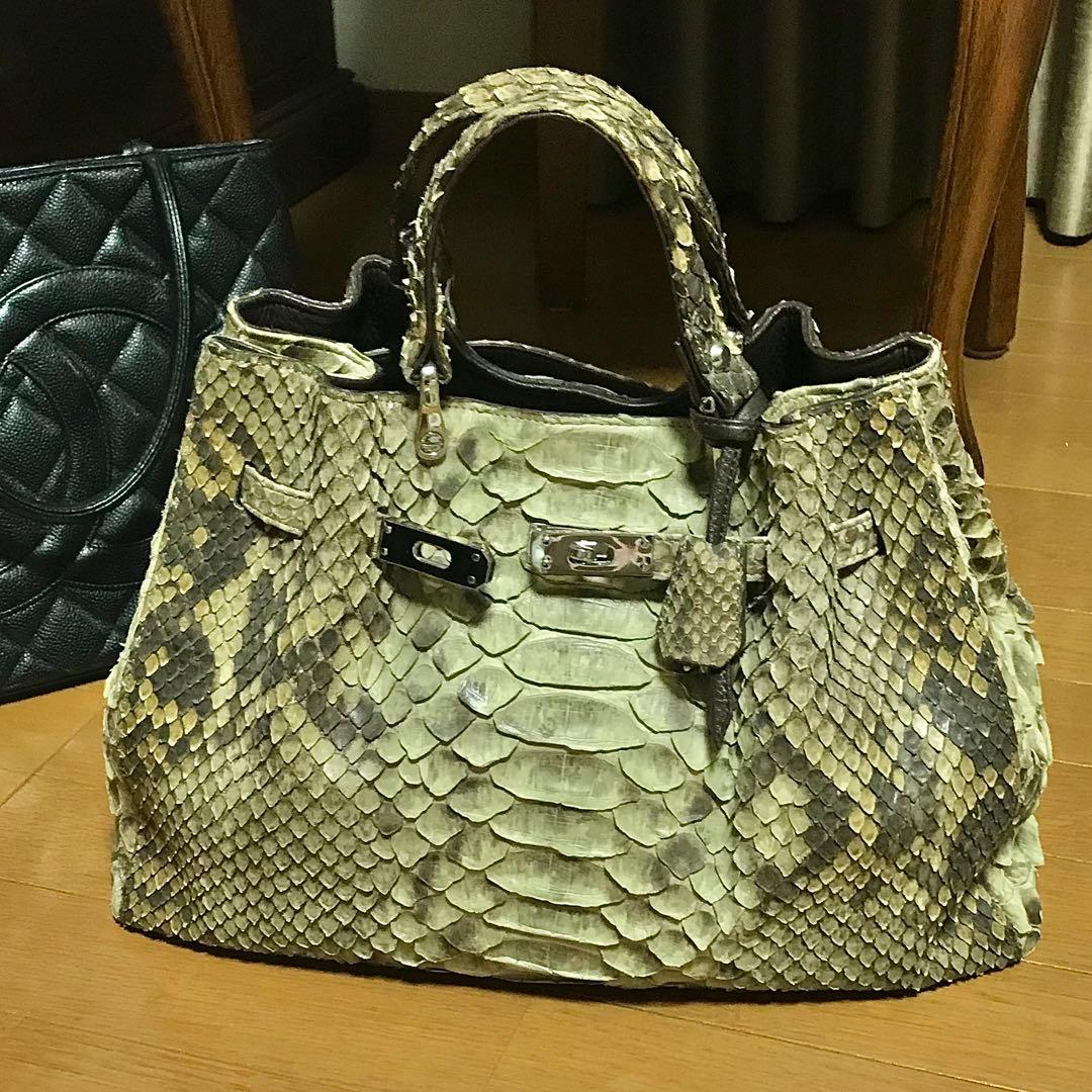 サンレミー　バッグ　高級パイソン